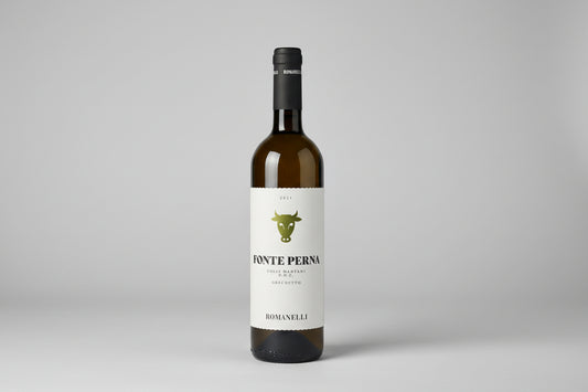 Wine bottle from Romanelli Fonte Perna Label